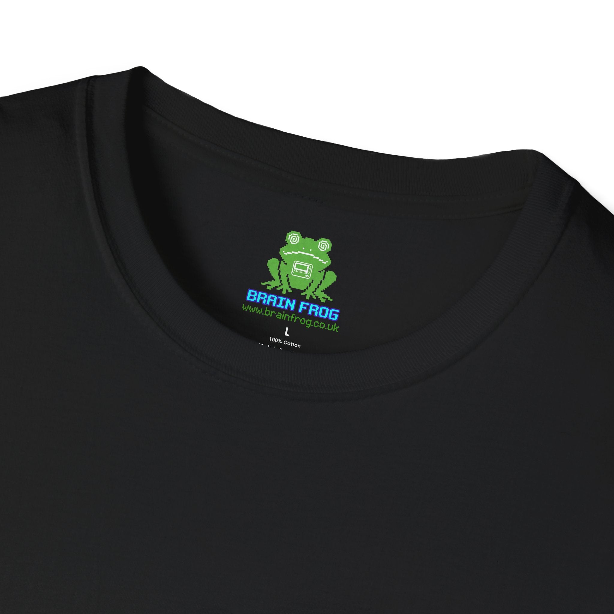 Woman's Plain Tee - Brain Frog Woman's Softstyle Plain T-Shirt - 100% Cotton / Cotton Blend - White / Black / Navy / Grey - 12 colours available