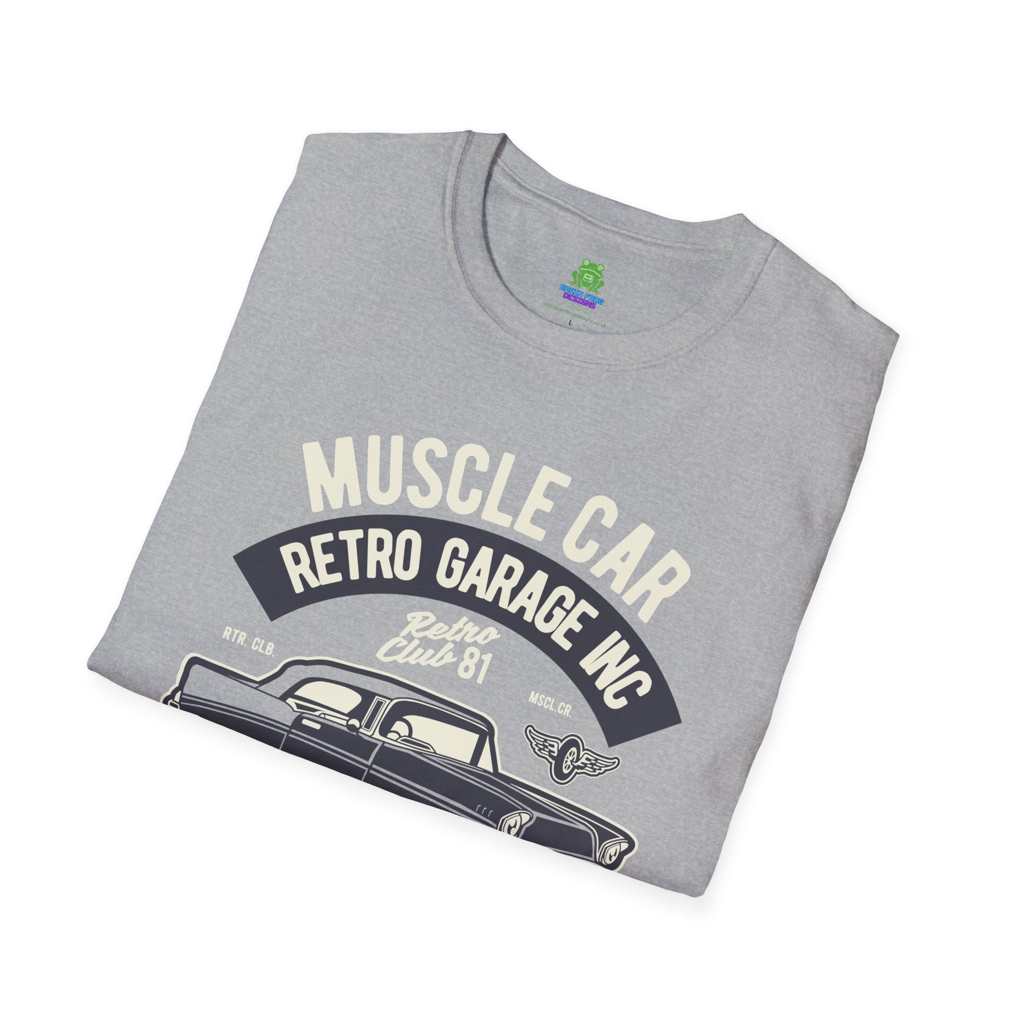 Retro Garage Muscle Car T-Shirt - Classic Speedway Vintage Auto Tee -100% Cotton
