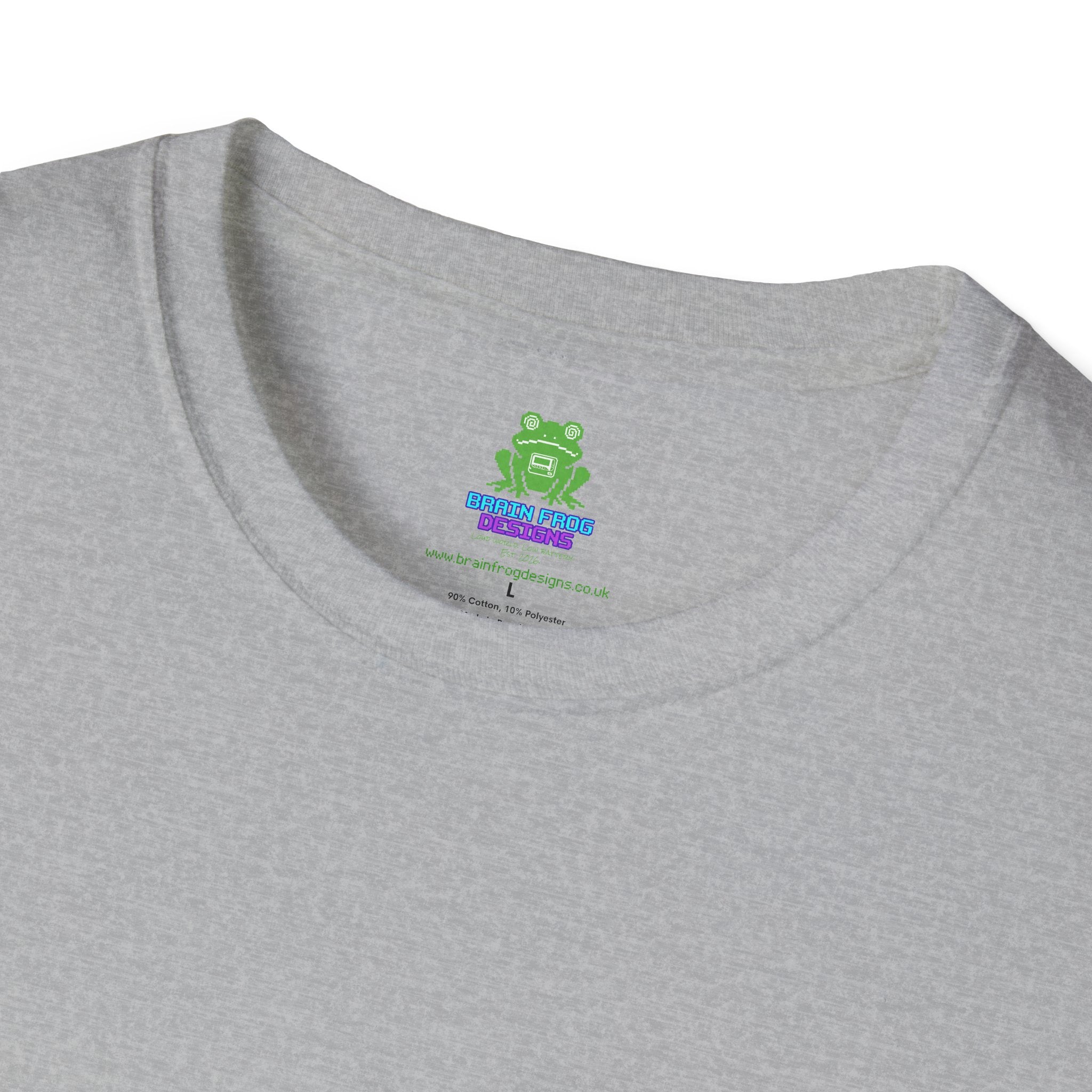 Woman's Plain Tee - Brain Frog Woman's Softstyle Plain T-Shirt - 100% Cotton / Cotton Blend - White / Black / Navy / Grey - 12 colours available