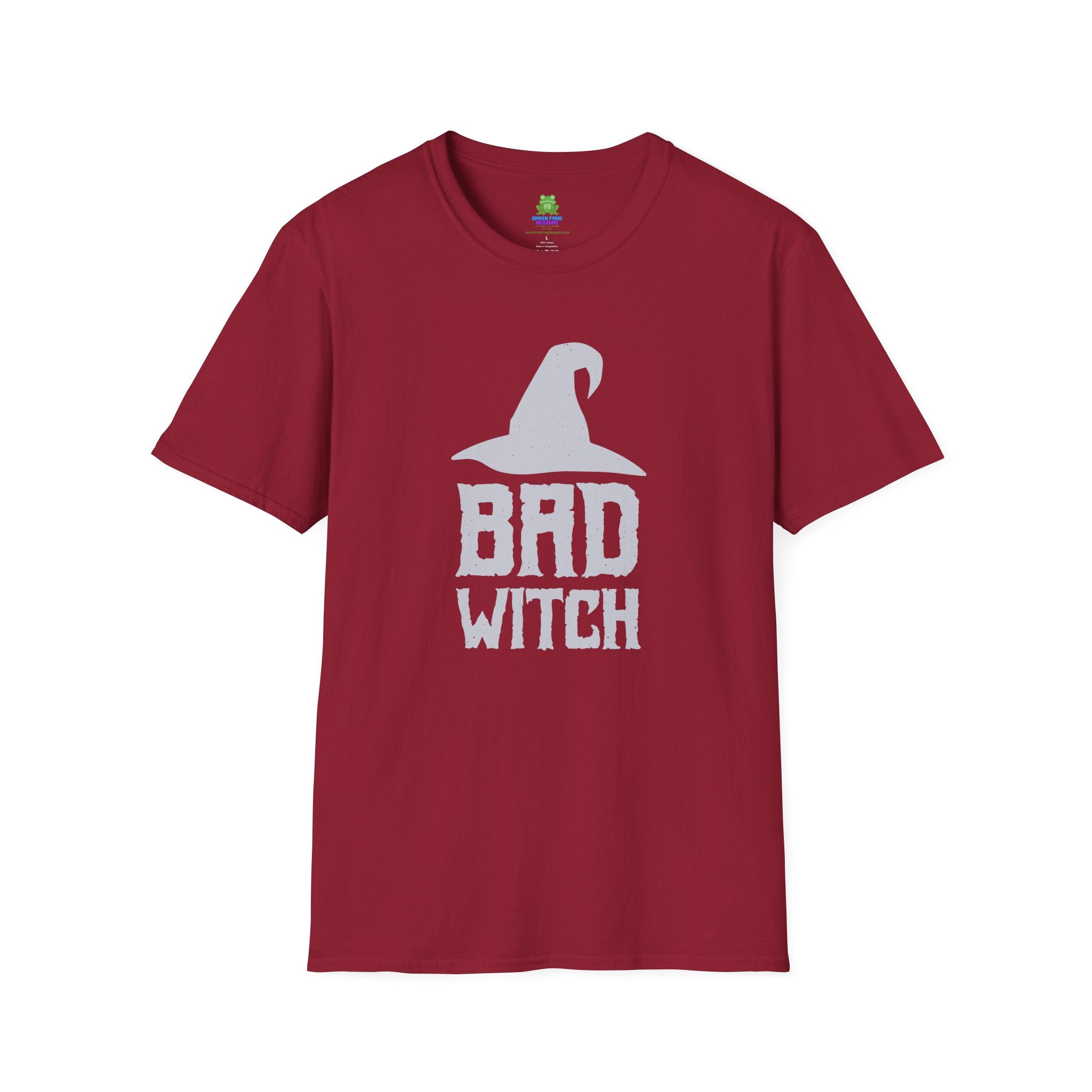 Bad Witch T-Shirt - Witch Hat Graphic Halloween Tee - 100% Cotton / Cotton Blend