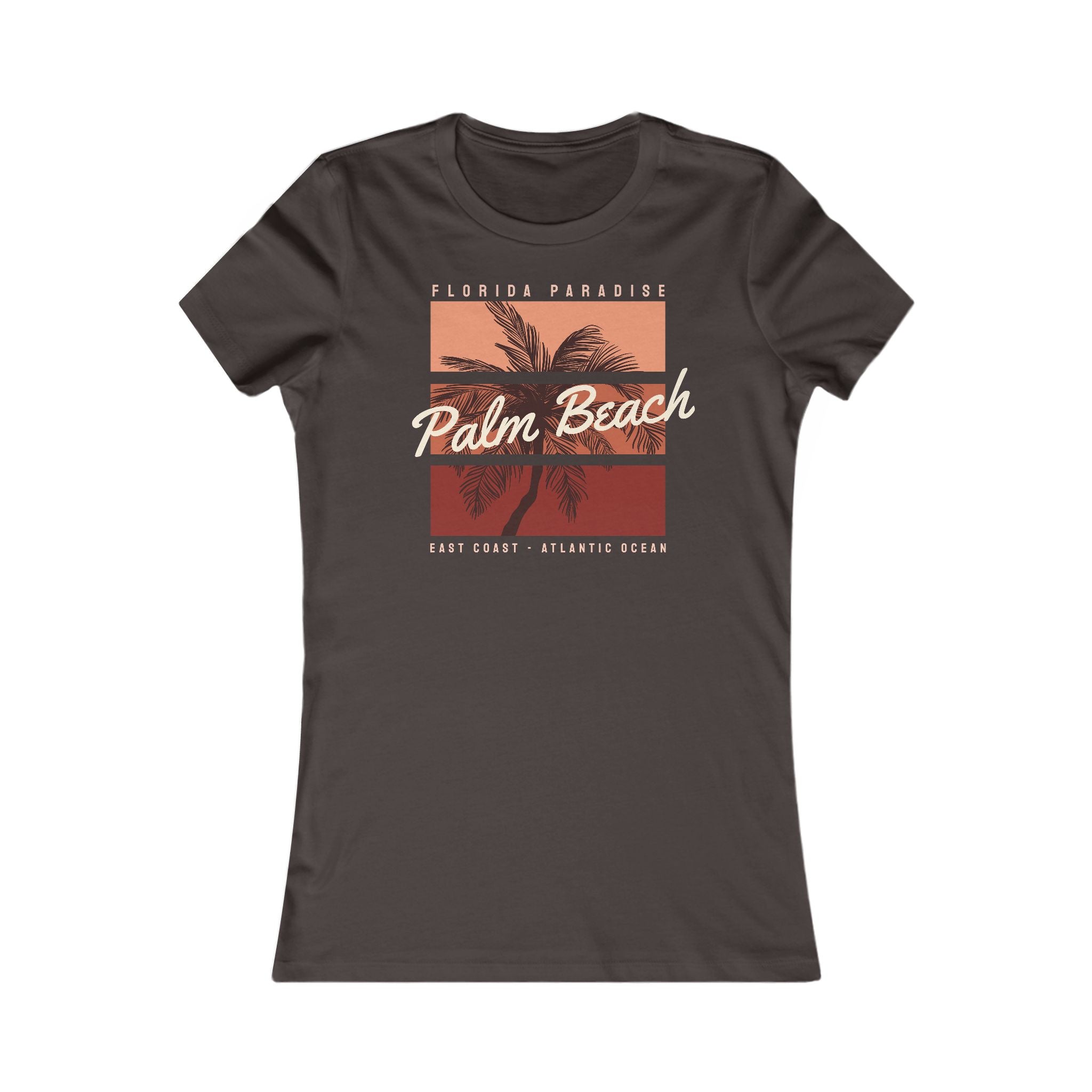 Palm Beach Vintage Graphic Tee - Women's Retro Beach Shirt - 100% Cotton / Cotton Blend