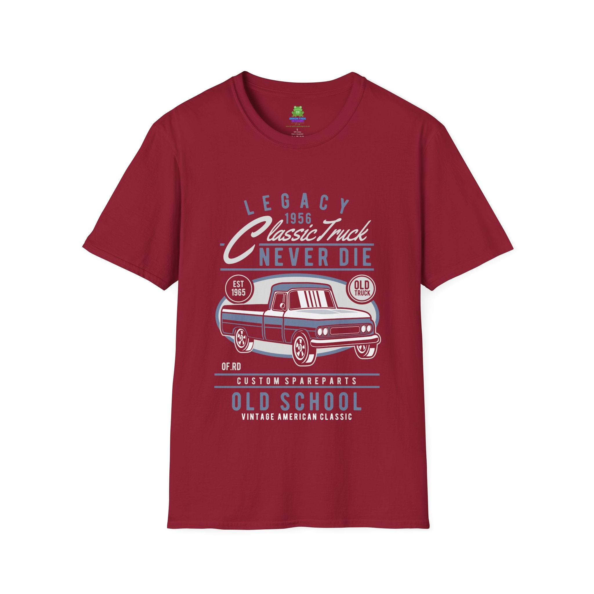Old School Car T-Shirt - "Legacy Never Die" Vintage Auto Tee - 100% Cotton