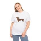 Dachshund Dog T‑Shirt — Cute Brown Sausage Dog Graphic Tee - 100% Cotton