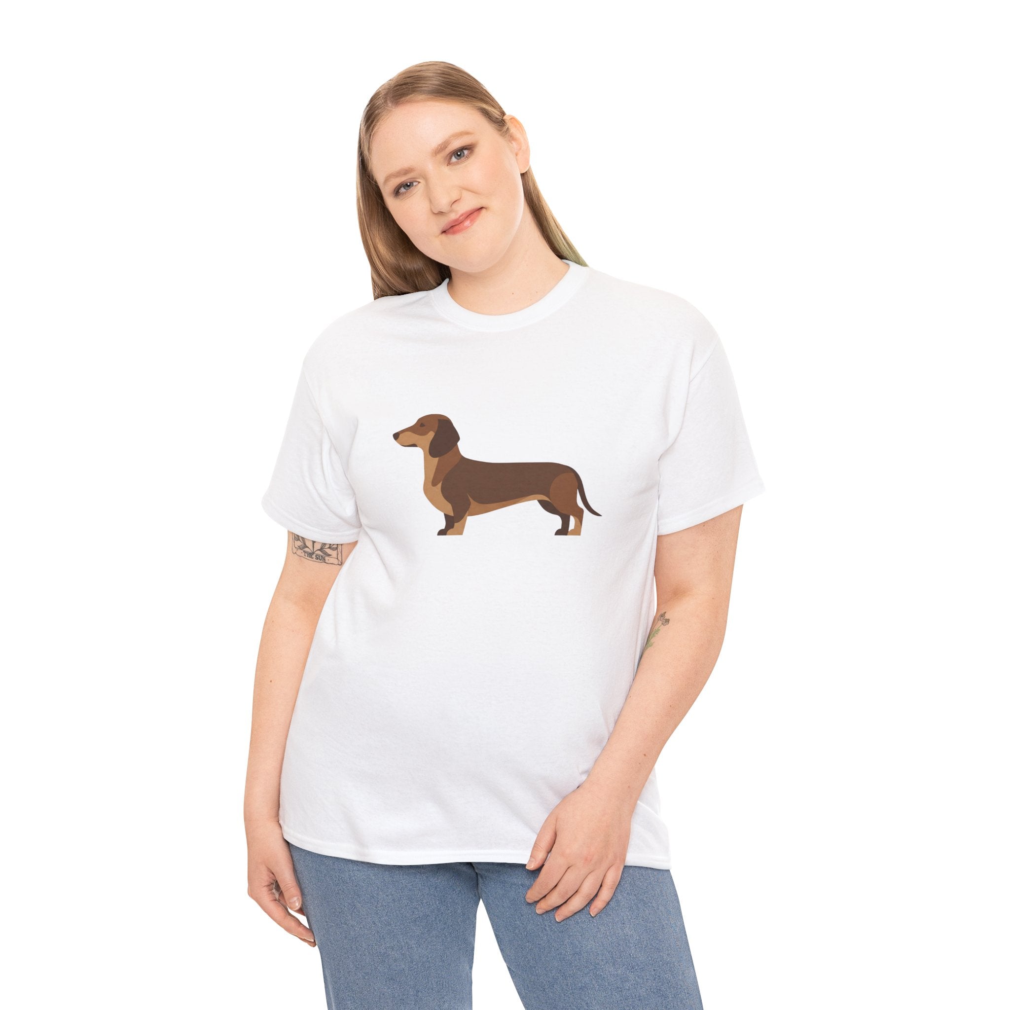 Dachshund Dog T‑Shirt — Cute Brown Sausage Dog Graphic Tee - 100% Cotton