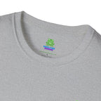 Brain Frog Design Signature T-Shirt - Small Green Brain Frog Logo Tee (Front Chest & Sleeve) - 100% Cotton / Cotton Blend