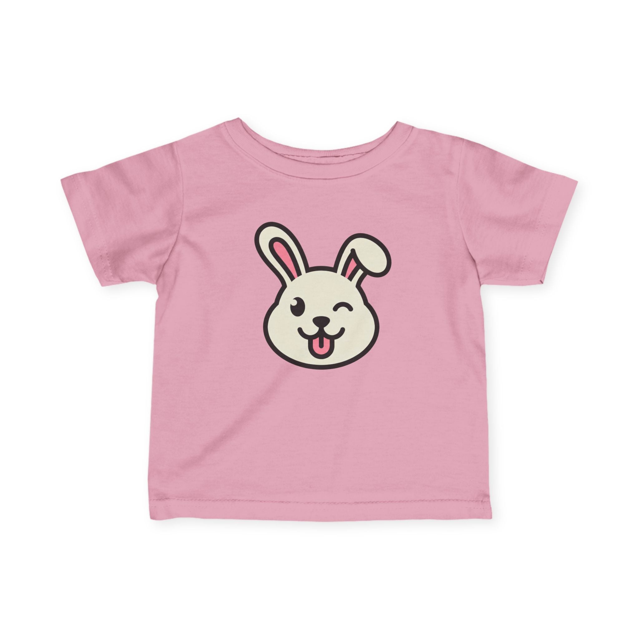 Cute Winking Bunny Infant Tee - Baby Graphic T Shirt - 100% Cotton