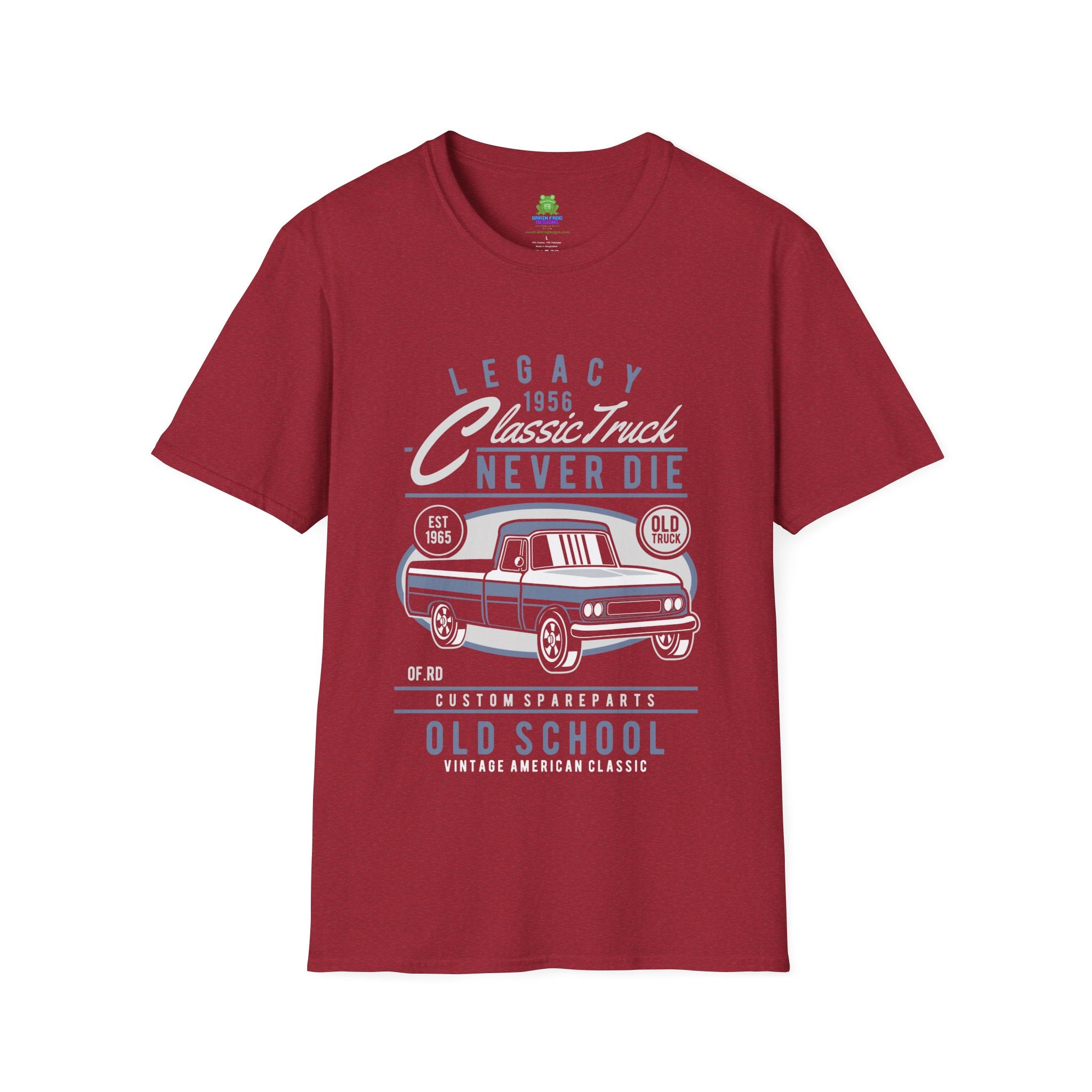 Old School Car T-Shirt - "Legacy Never Die" Vintage Auto Tee - 100% Cotton