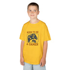 Kids Tee - "Born to Be a Gamer" Retro Game Controller Shirt - 100% Cotton / Cotton Blend