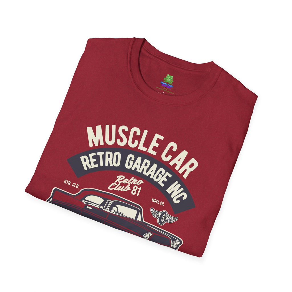 Retro Garage Muscle Car T-Shirt - Classic Speedway Vintage Auto Tee -100% Cotton