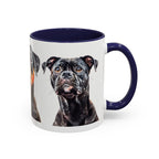 Staffy Dog Portrait Accent Coffee Mug (11/15oz) - Staffordshire Bull Terrier Portrait Mug