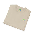 Brain Frog Design Signature T-Shirt - Small Green Brain Frog Logo Tee (Front Chest & Sleeve) - 100% Cotton