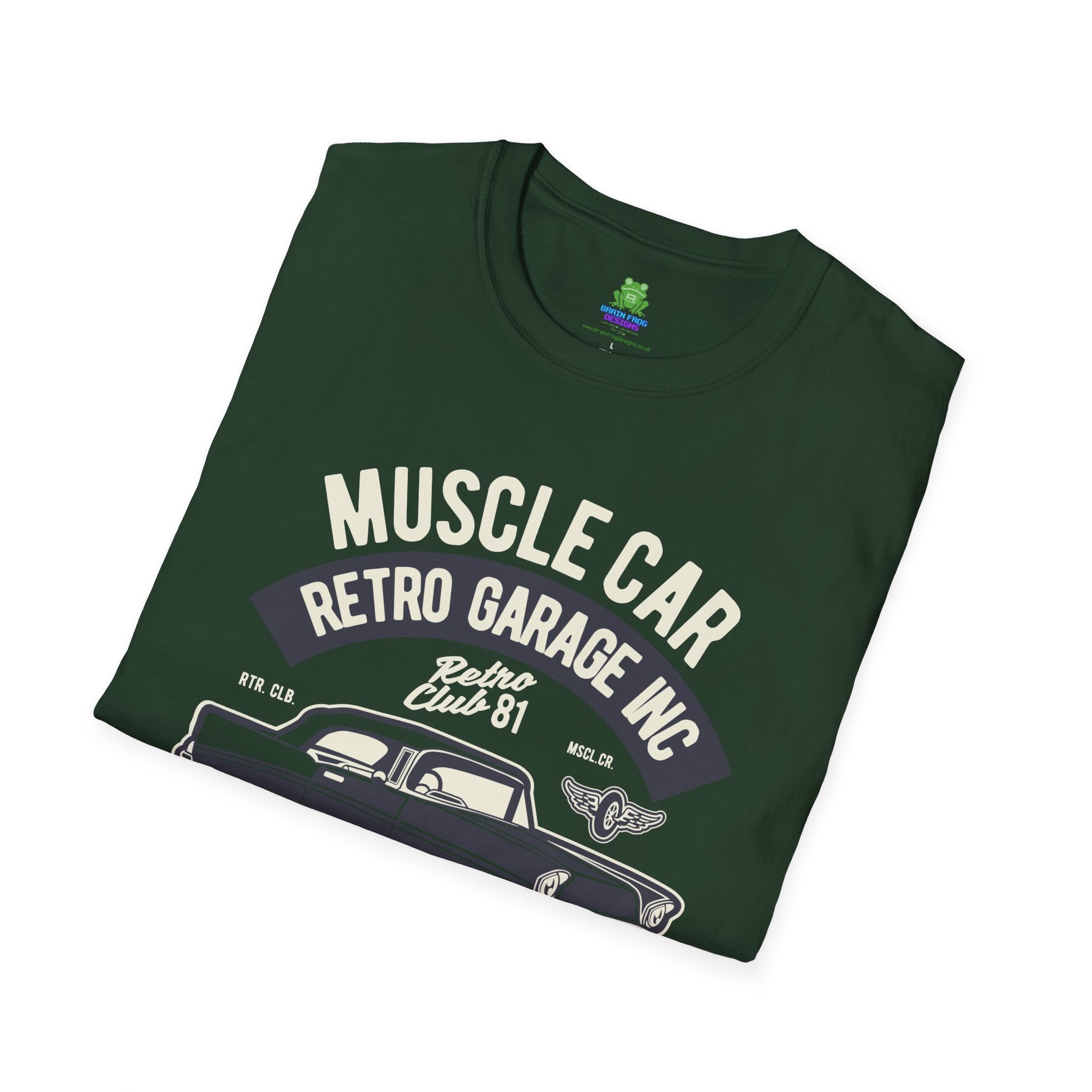 Retro Garage Muscle Car T-Shirt - Classic Speedway Vintage Auto Tee -100% Cotton