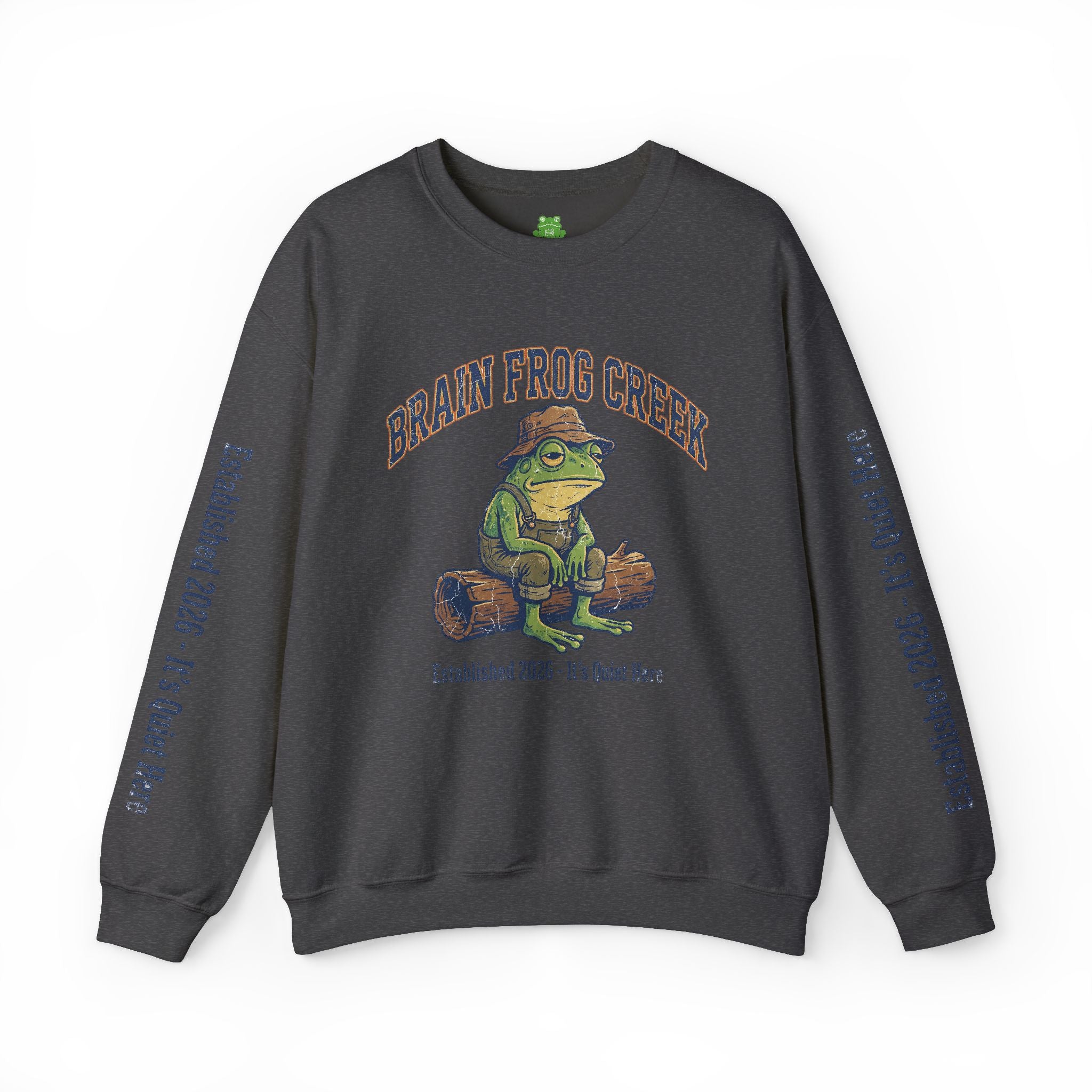 Signature Brain Frog Creek Sweatshirt - Vintage Fisherman Frog Crewneck