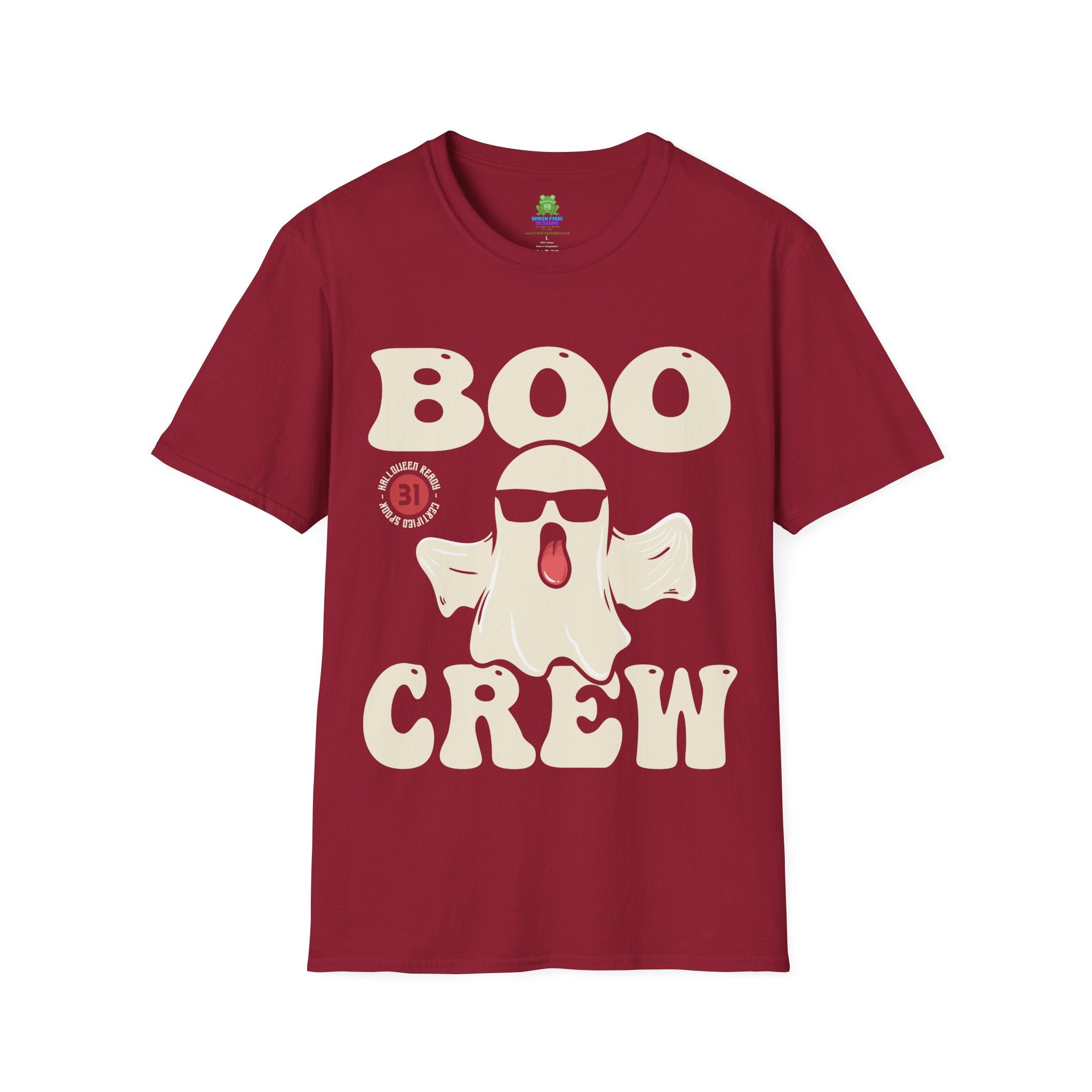 Boo Crew Halloween T-Shirt - Cool Ghost Graphic Tee - 100% Cotton / Cotton Blend