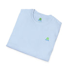 Brain Frog Design Signature T-Shirt - Small Green Brain Frog Logo Tee (Front Chest & Sleeve) - 100% Cotton