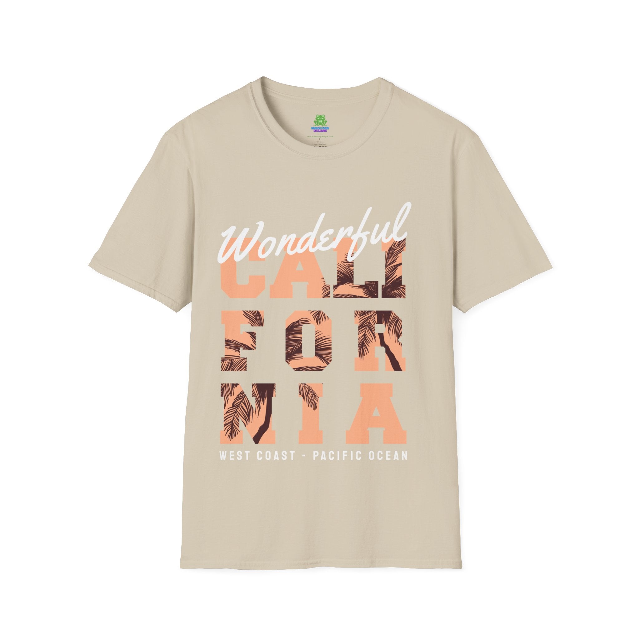 California Palm Photo Tee - Vintage Sunset Graphic T-Shirt - 100% Cotton