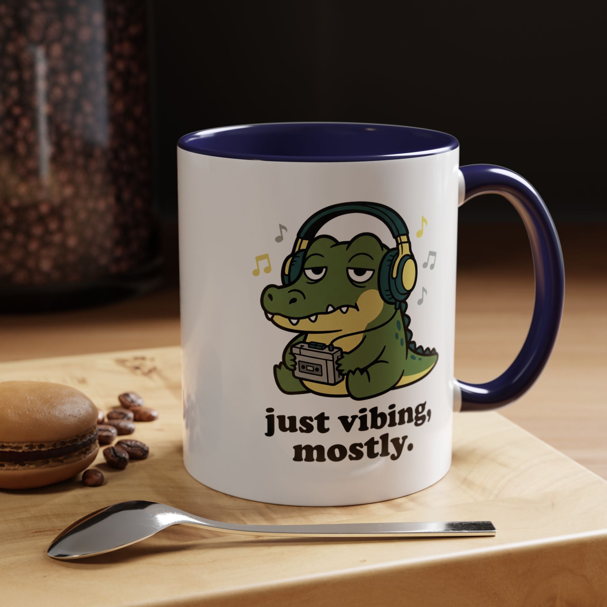 Just Vibing Mostly Mug - Cute Alligator Coffee Cup (11/15oz)