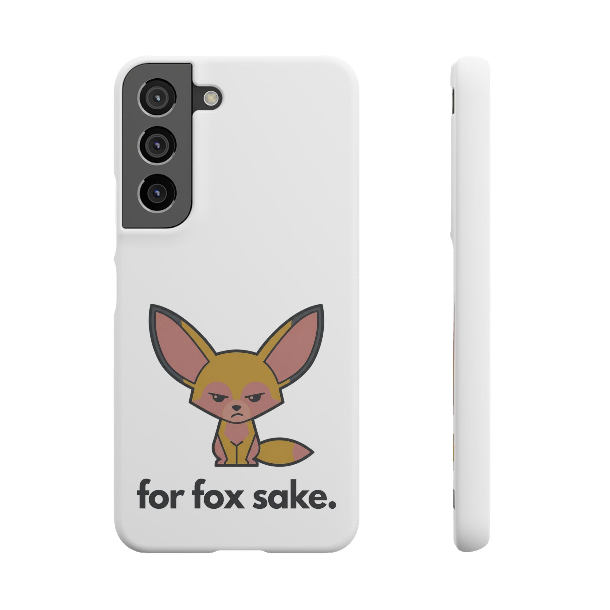 Phone Case — Cute 'for fox sake.' Cartoon Fox Protective Snap Case