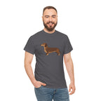 Dachshund Dog T‑Shirt — Cute Brown Sausage Dog Graphic Tee - 100% Cotton