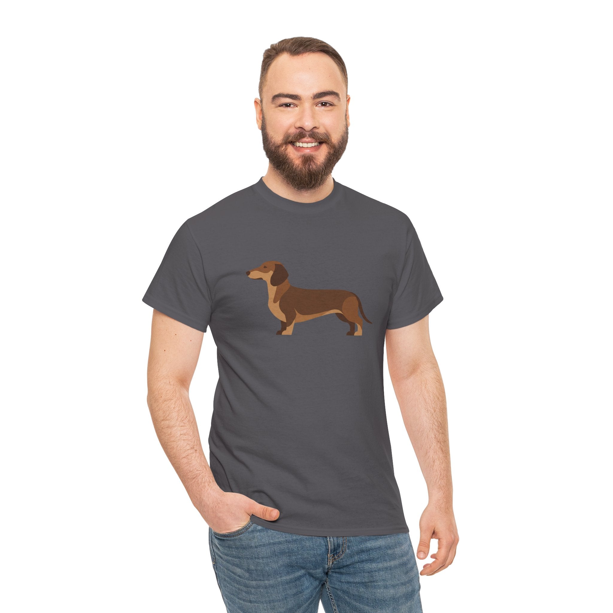 Dachshund Dog T‑Shirt — Cute Brown Sausage Dog Graphic Tee - 100% Cotton