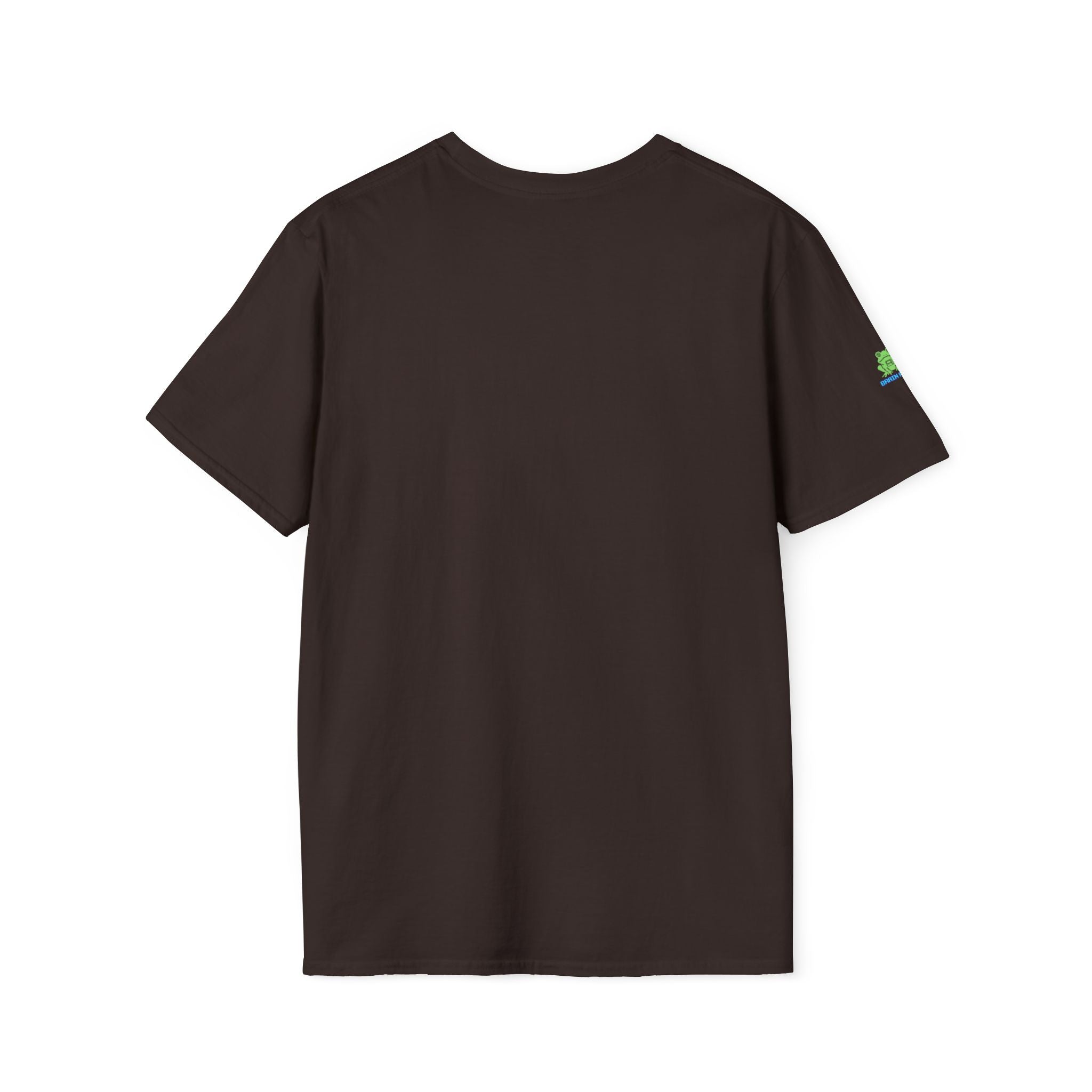 Brain Frog Design Signature T-Shirt - Small Green Brain Frog Logo Tee (Front Chest & Sleeve) - 100% Cotton