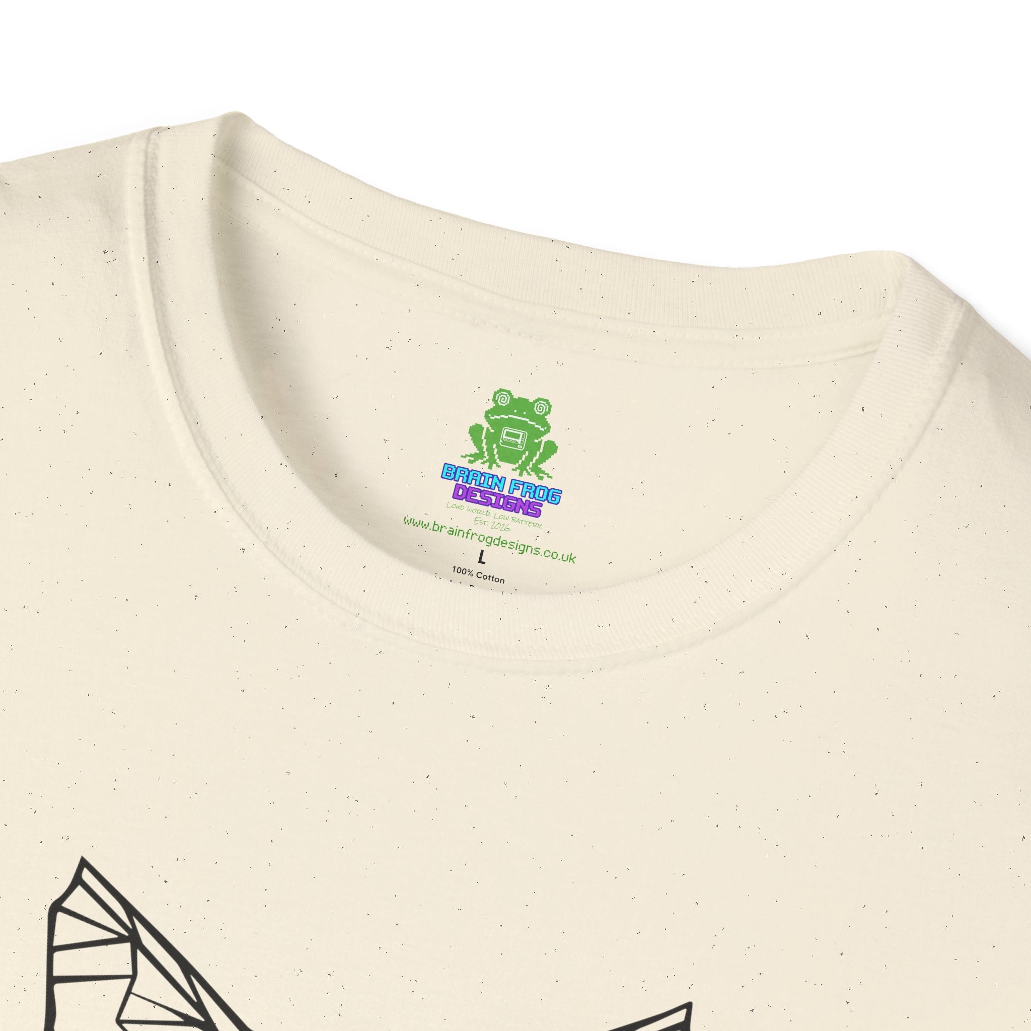 Geometric Cat T-Shirt - Minimal Line Art Cat Face Tee - 100% Cotton