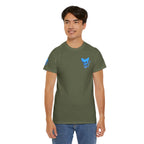 Blue Skeleton Cat Graphic Tee - Cute Creepy Kitty Shirt - 100% Cotton