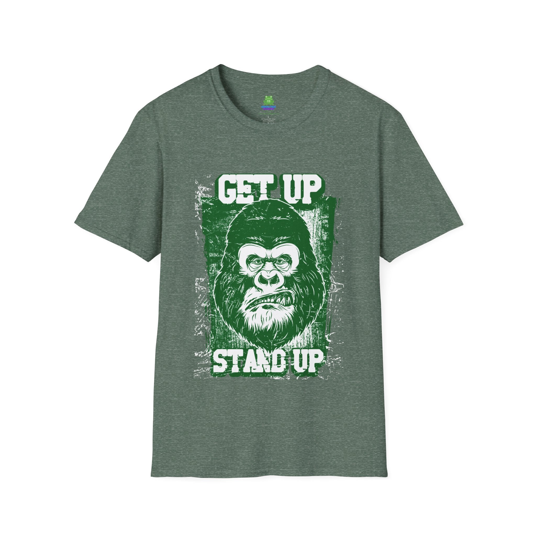 Get Up Stand Up Gorilla T-Shirt - Vintage Reggae-Inspired Graphic Tee - 100% Cotton