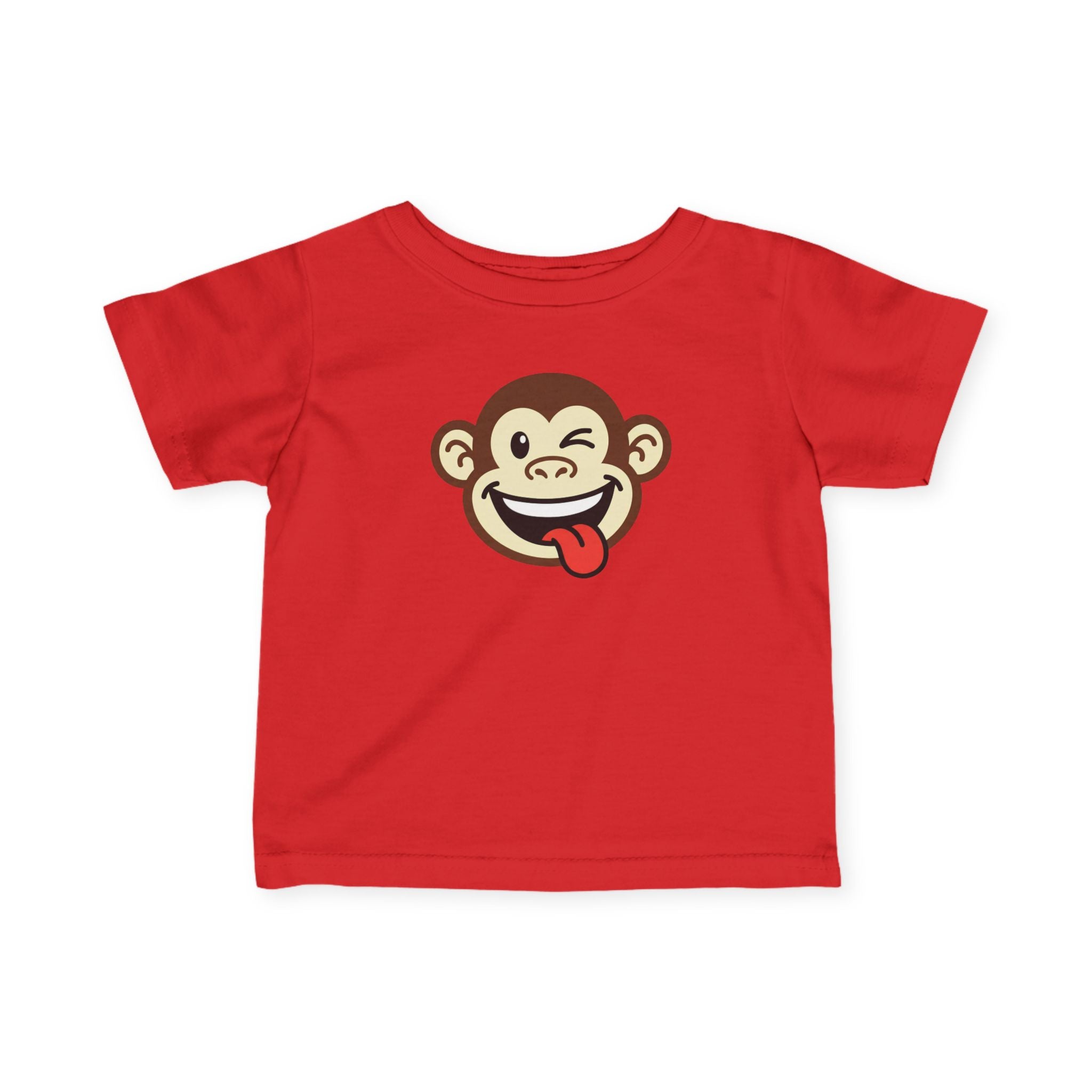 Infant Monkey Tee — Cute Winking Monkey Graphic Baby T‑Shirt
