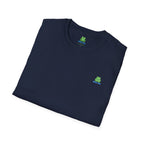 Brain Frog Design Signature T-Shirt - Small Green Brain Frog Logo Tee (Front Chest & Sleeve) - 100% Cotton