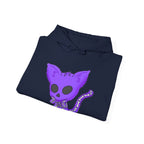 Purple Skeleton Cat Hoodie – Cute Spooky Graphic Sweatshirt