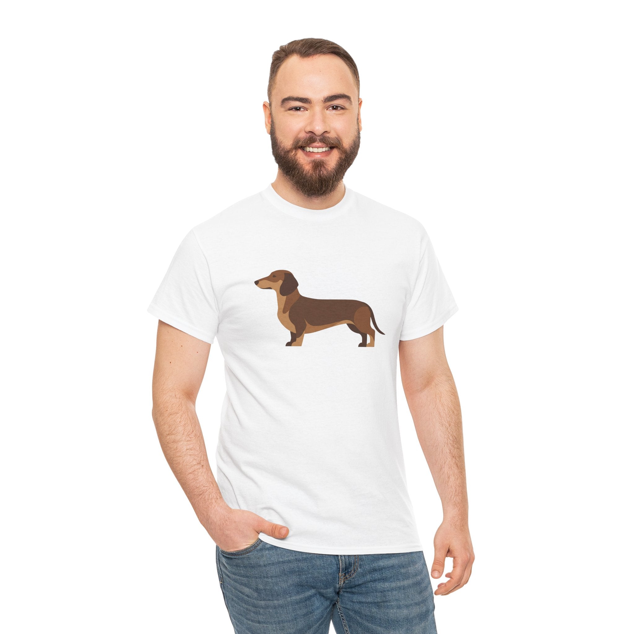 Dachshund Dog T‑Shirt — Cute Brown Sausage Dog Graphic Tee - 100% Cotton