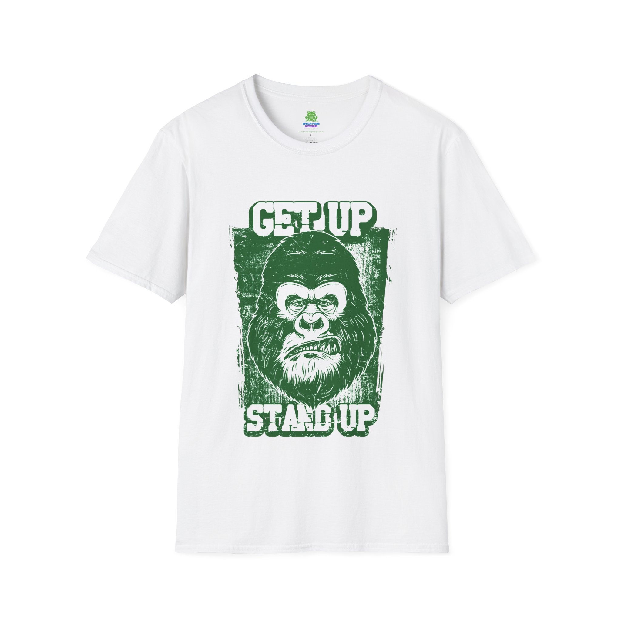 Get Up Stand Up Gorilla T-Shirt - Vintage Reggae-Inspired Graphic Tee - 100% Cotton