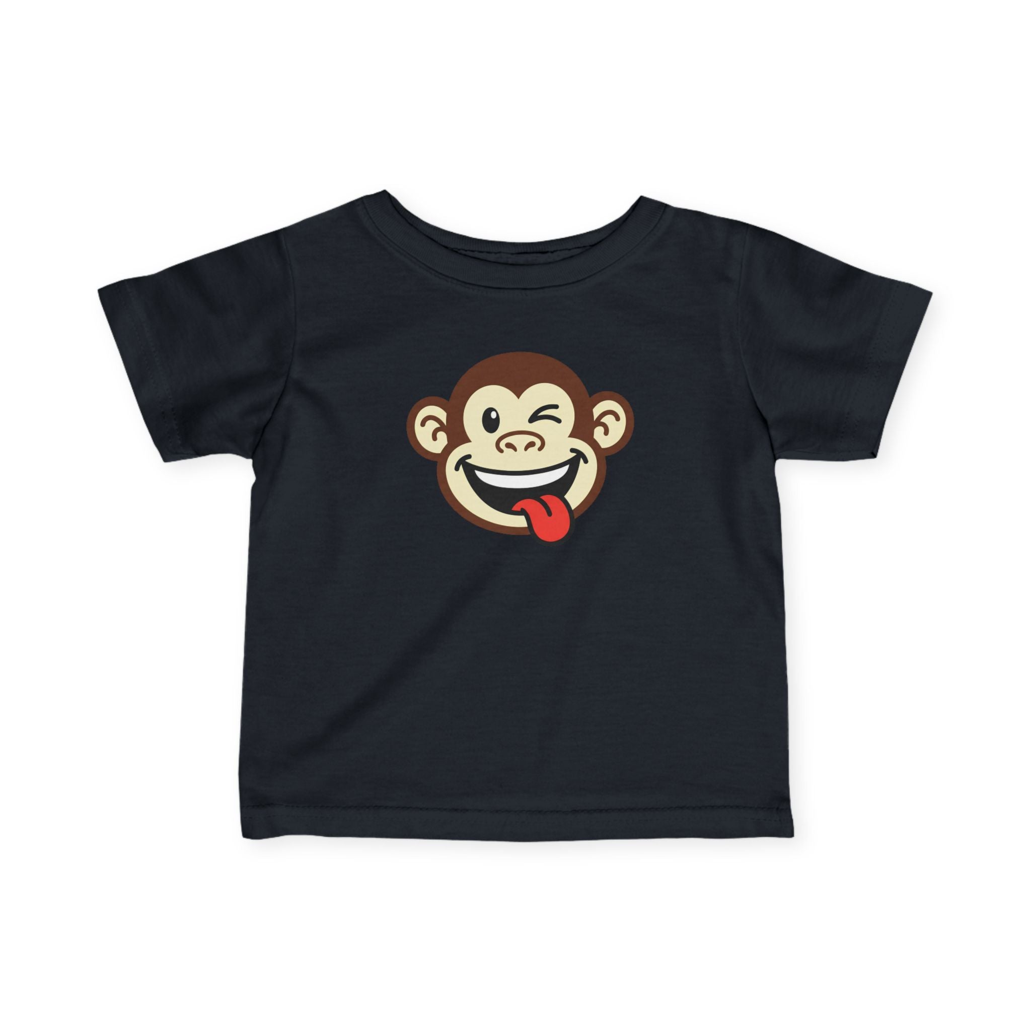 Infant Monkey Tee — Cute Winking Monkey Graphic Baby T‑Shirt