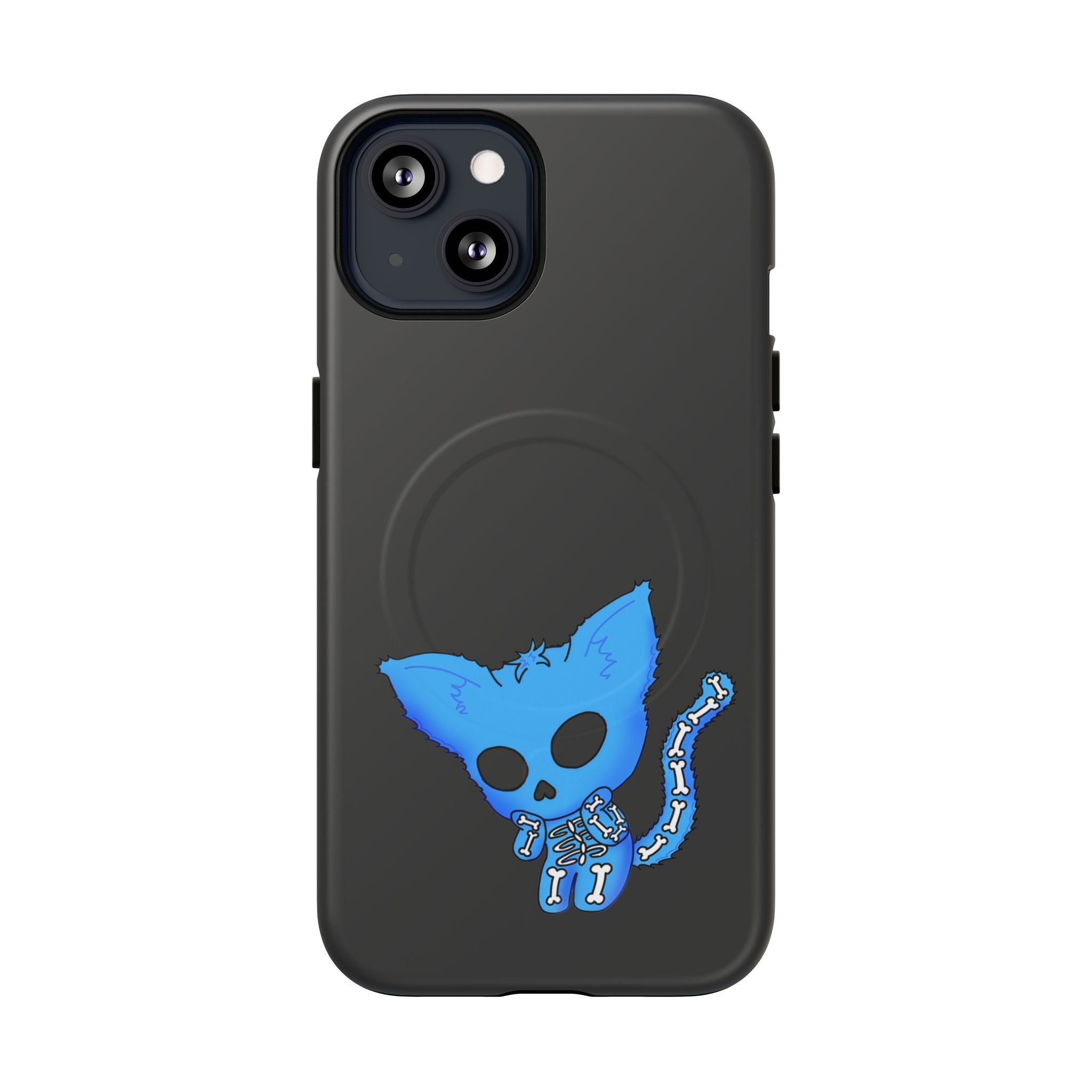 Blue Skeleton Cat Tough Magnetic Phone Case | Unique Design to Brain Frog