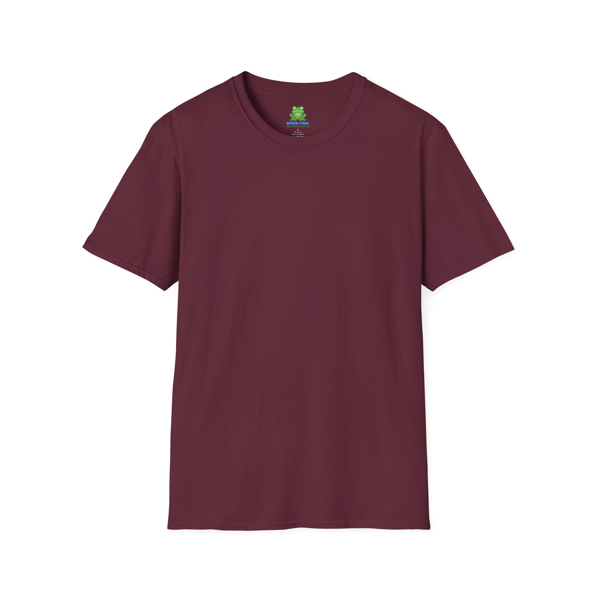Woman's Plain Tee - Brain Frog Woman's Softstyle Plain T-Shirt - 100% Cotton / Cotton Blend - White / Black / Navy / Grey - 12 colours available