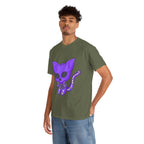 Purple Skeleton Cat Graphic Tee - Cute Creepy Kitty Shirt - 100% Cotton