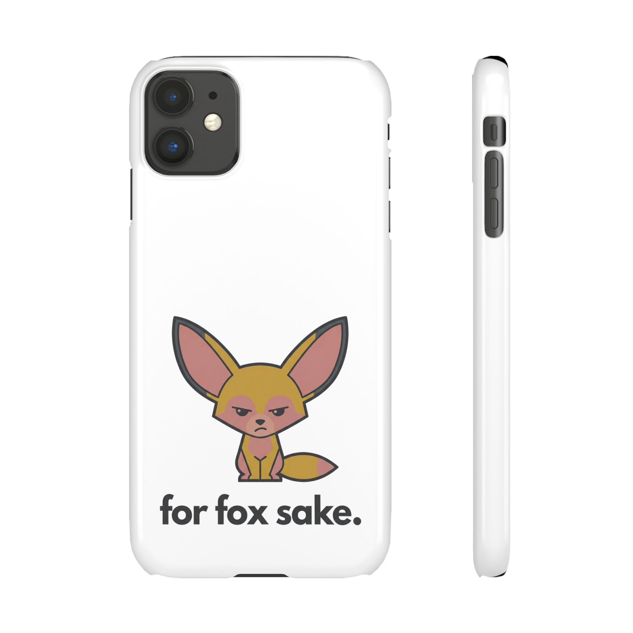 Phone Case — Cute 'for fox sake.' Cartoon Fox Protective Snap Case