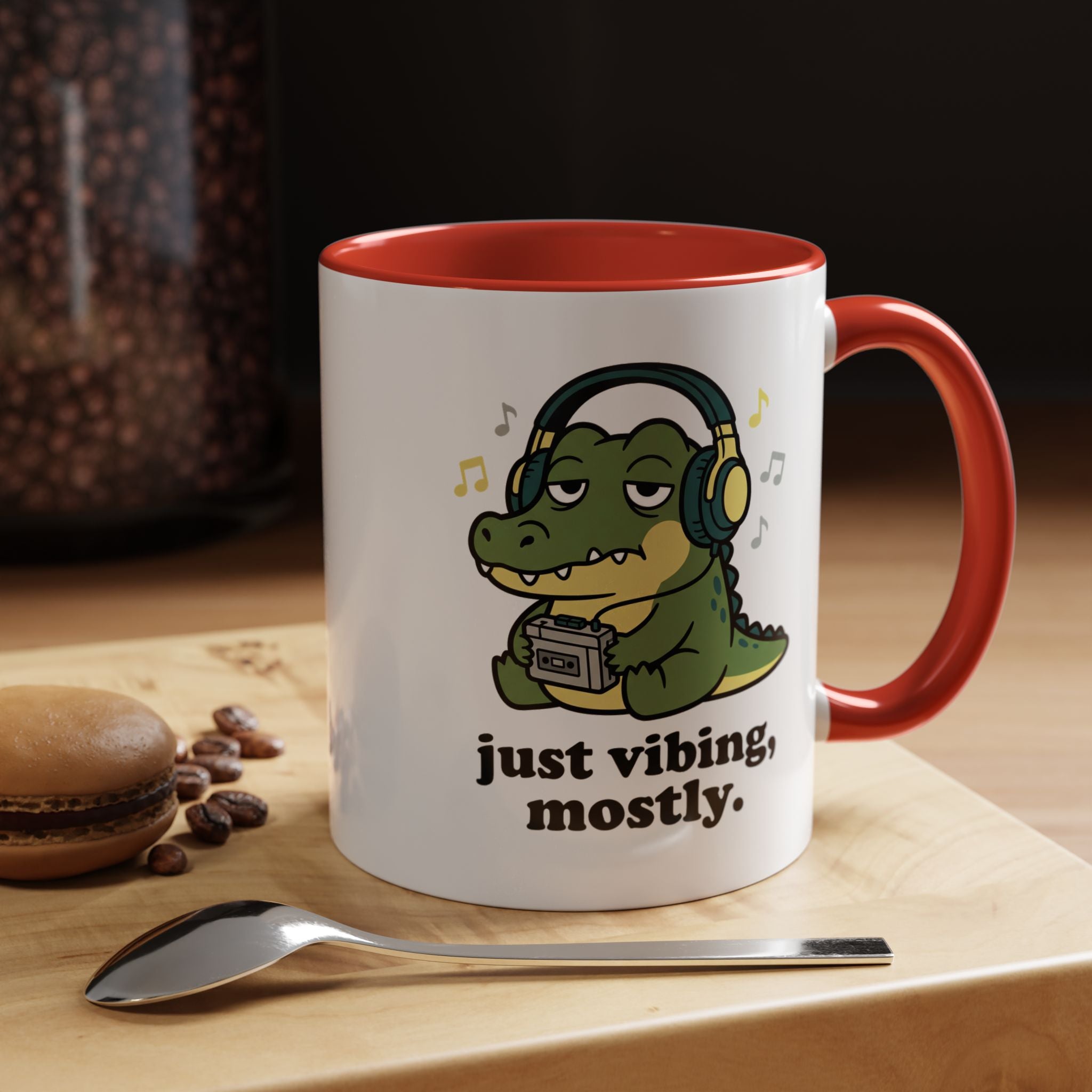 Just Vibing Mostly Mug - Cute Alligator Coffee Cup (11/15oz)