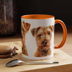 Irish Terrier Dog Portrait Accent Coffee Mug - Cute Terrier Face Ceramic Coffee Cup (11/15oz)