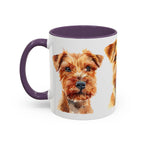 Irish Terrier Dog Portrait Accent Coffee Mug - Cute Terrier Face Ceramic Coffee Cup (11/15oz)