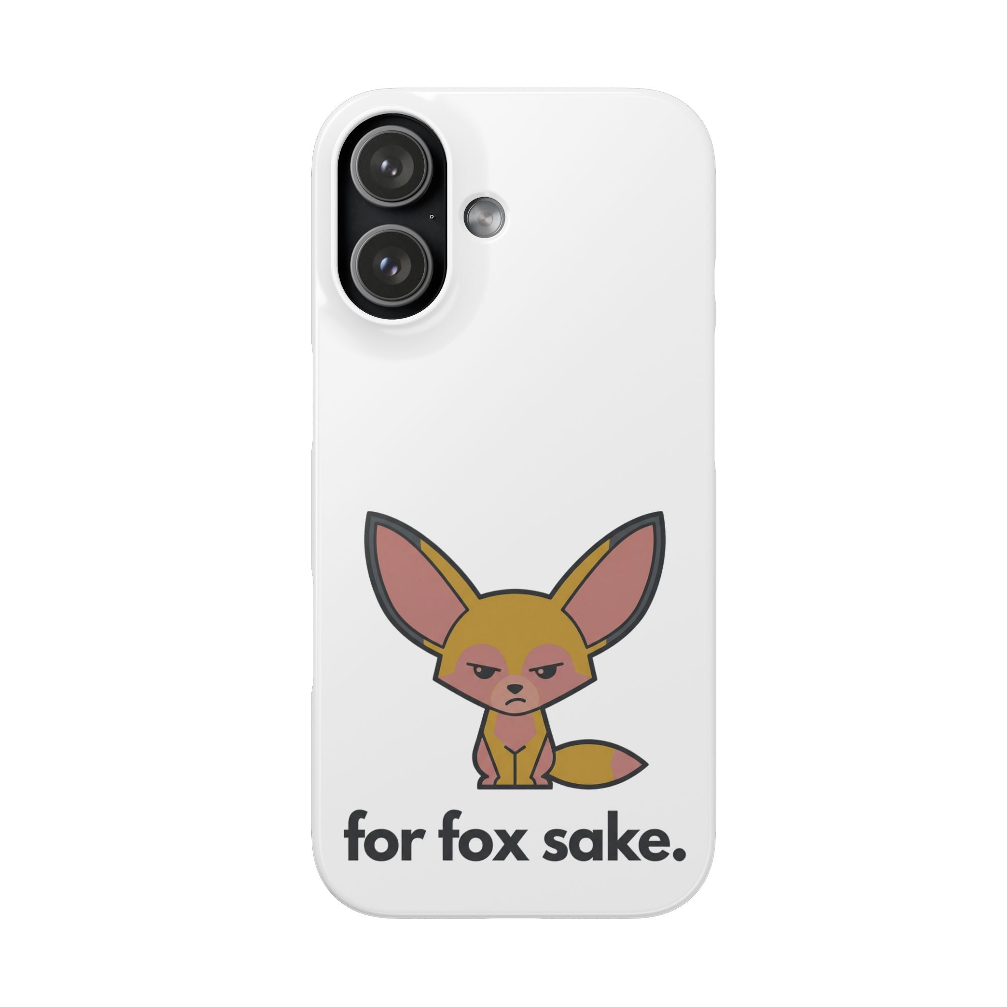 Phone Case — Cute 'for fox sake.' Cartoon Fox Protective Snap Case
