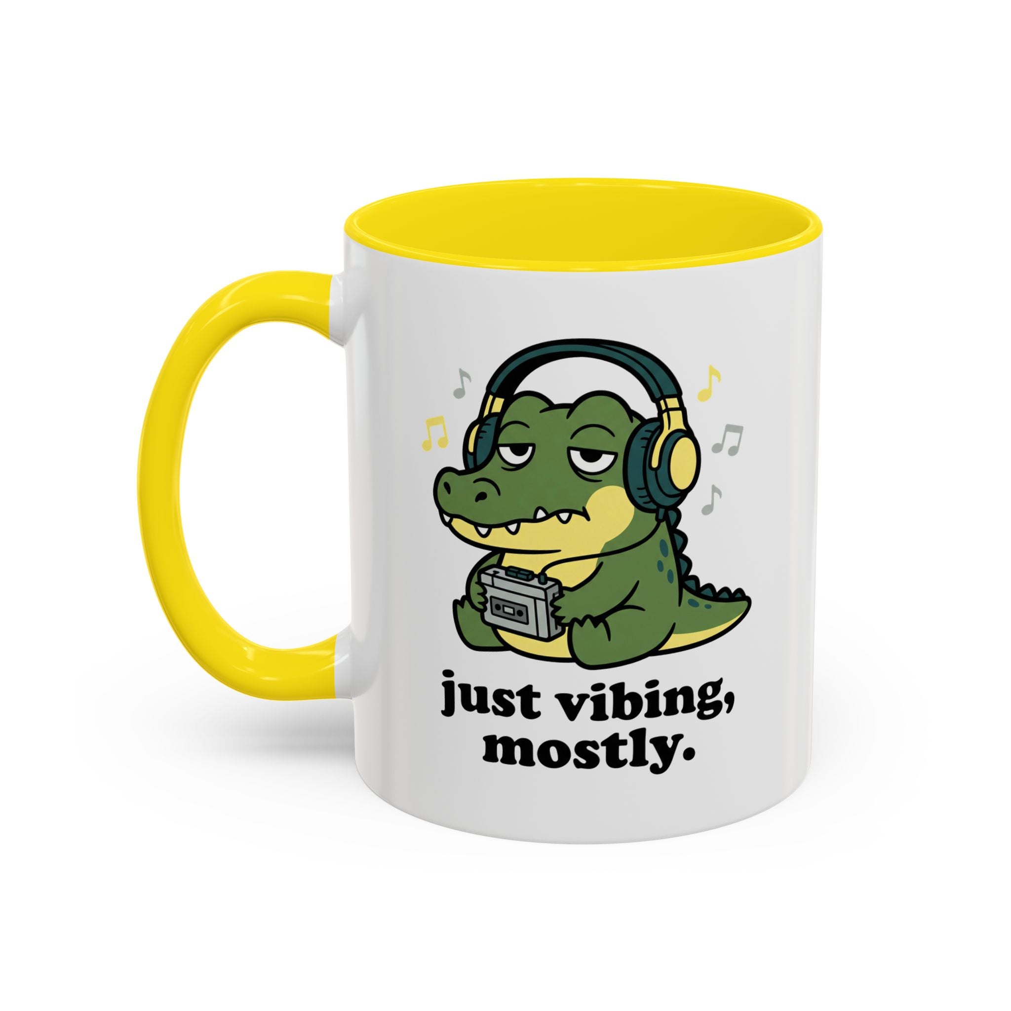 Just Vibing Mostly Mug - Cute Alligator Coffee Cup (11/15oz)