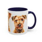 Irish Terrier Dog Portrait Accent Coffee Mug - Cute Terrier Face Ceramic Coffee Cup (11/15oz)