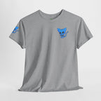 Blue Skeleton Cat Graphic Tee - Cute Creepy Kitty Shirt - 100% Cotton
