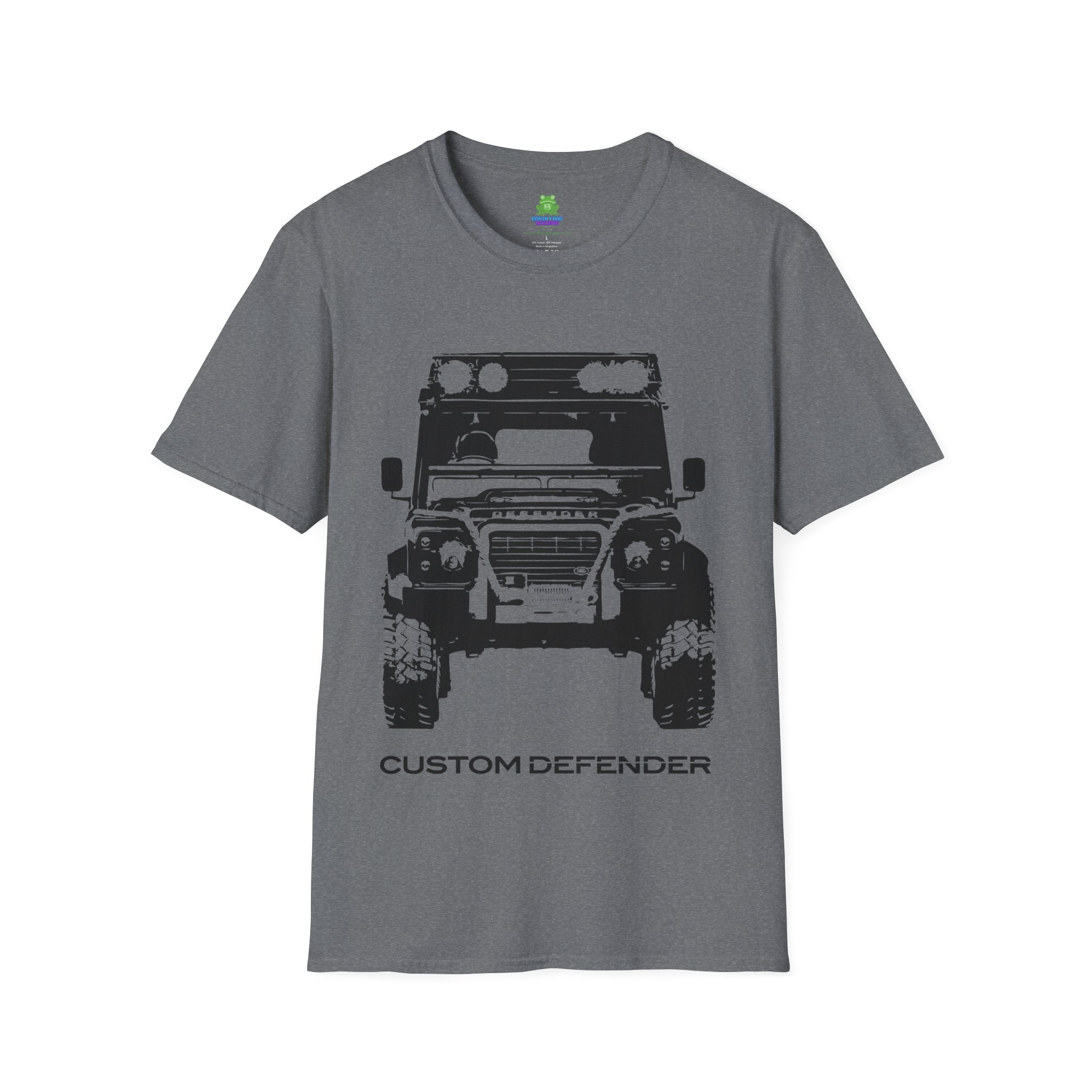 Defender Off-Road Shirt - "Custom Defender" Graphic 4x4 Adventure Tee - 100% Cotton / Cotton Blend
