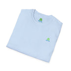 Brain Frog Design Signature T-Shirt - Small Green Brain Frog Logo Tee (Front Chest & Sleeve) - 100% Cotton