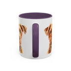 Irish Terrier Dog Portrait Accent Coffee Mug - Cute Terrier Face Ceramic Coffee Cup (11/15oz)