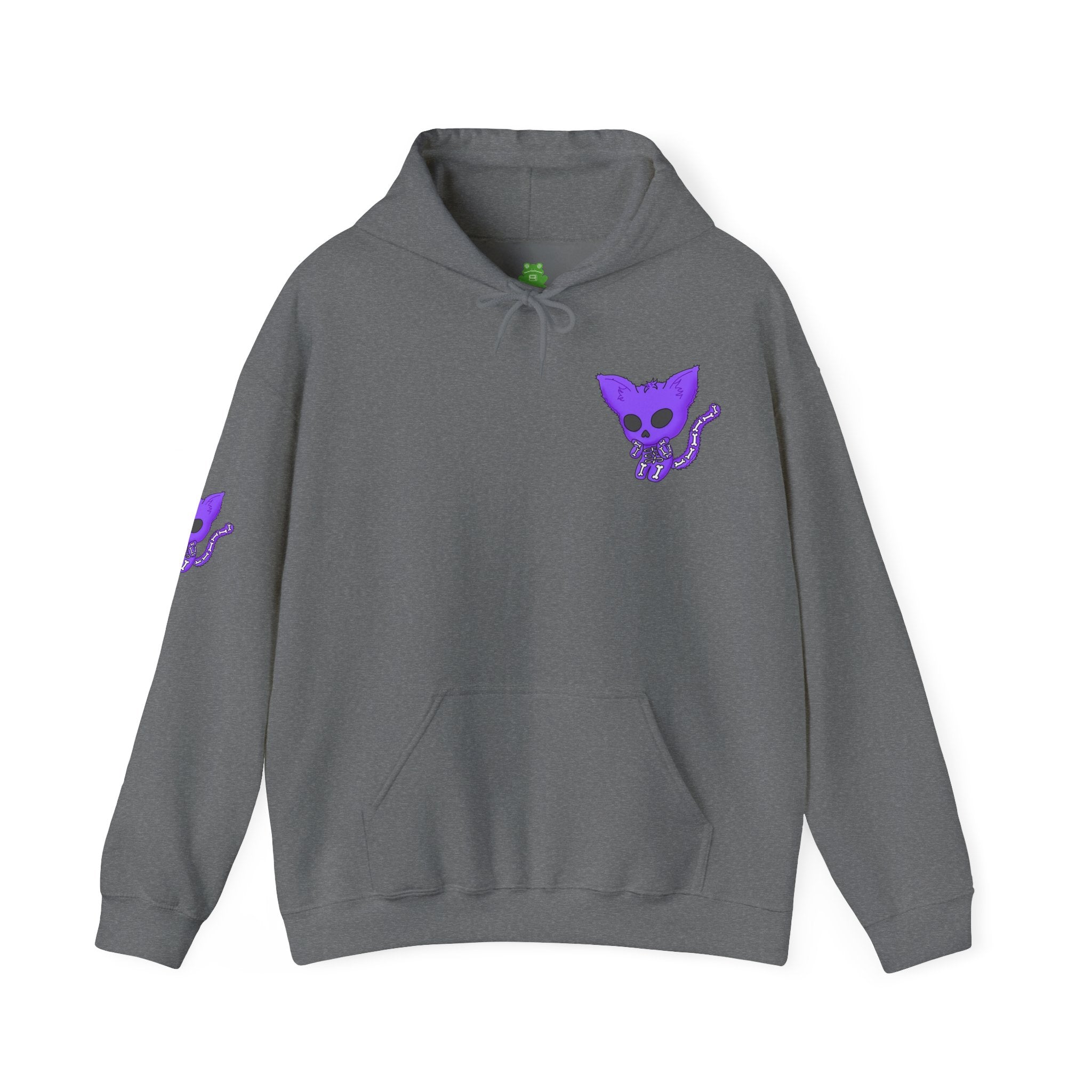 Purple Skeleton Cat Hoodie – Cute Spooky Graphic Sweatshirt - Unique Brand Design