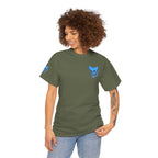 Blue Skeleton Cat Graphic Tee - Cute Creepy Kitty Shirt - 100% Cotton